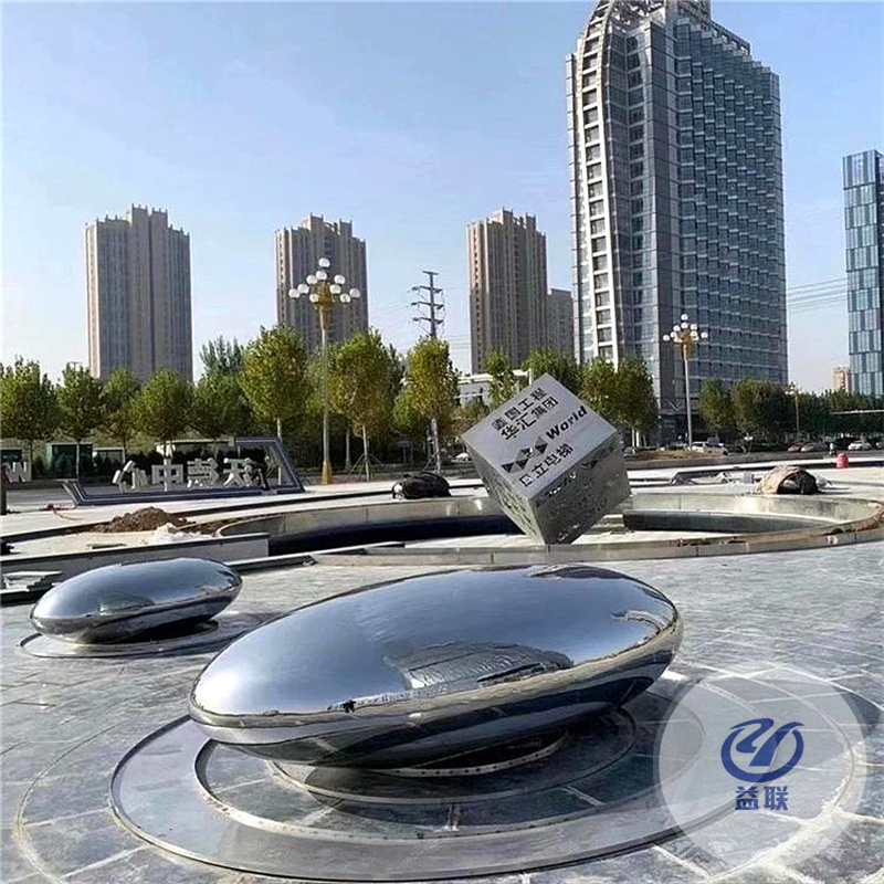 不銹鋼雕塑定制戶外園林學(xué)校房地產(chǎn)大型景觀地標(biāo)流水鏡面抽象雕塑